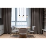 Corp de iluminat suspendat metal negru mat, sticlă fumurie, imitație de lemn închis, cablu PVC negru, reglaj înălțime, L x l x I: 550x100x1200mm, fără becuri 3xE27 15W 230V - imagine 2