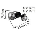 Aplică metal negru mat, sticlă fumurie, L x l x I: 240x250x125mm, diametrul sticlei: 1 x 10cm, 1 x 12cm, incl. 2x G9 LED 3,5W 230V, 350lm sursă, 80lm ieșire, 3000K, incl. bec LED 10676 - imagine 5