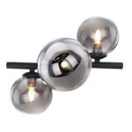 aplica perete, metal negru, sticla fumurie, sticla DM: 1x12cm, 2x10cm, inkl. 10676 LED LM, BxH:210x280, AL:190, inkl. 3xG9 LED 3,5W 230V, 400lm Source, 80lm Output, 3000K - imagine 5