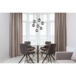 Lampă suspendată metal negru mat, globuri de sticlă de culoare fumurie, cablu PVC negru, ø: 550mm, H: 1200mm, incl. 7x G9 LED 3.5W 230V, sursă 350lm, putere 130lm, 3000K - imagine 2