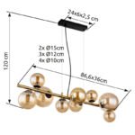 Pendul Riha, Negru mat, LED 3,5W 3000K, L866xH1200mm, Globo - imagine 6