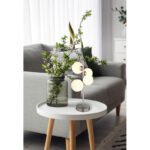 Lampă de masă din metal nichel mat, sticlă alb, cablu PVC negru, întrerupător pe cablu, L x l x I: 270x230x510mm, lungime cablu 1500mm, sticlă ø: 2x10cm, 2x12cm, incl. 4x G9 LED 3.5W 230V, 350lm sursă, 310lm ieșire, 3000K