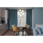 Lampă suspendată din metal nichel mat, globuri din sticlă opală, cablu PVC negru, ø: 550mm, H: 1200mm, incl. 7x G9 LED 3.5W 230V, sursă 350lm, 310lm, 3000K - imagine 2