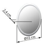 Oglindă, plastic satinat, touch on/off, reglabilă, variator continuu, funcție de memorie, ø: 750mm, AL: 24mm, incl. LED 16W 230V, sursă 230-1315lm, ieșire 120-970lm, 4000K - imagine 5