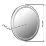 Oglindă, metal nichel mat, plastic satinat, touch on/off, dimmable, variator tactil infinit variabil, mai multe niveluri prin comutator de perete, funcție de memorie, ø: 500mm, incl. LED 10W 230V, sursă 80-808lm, ieșire 65-518lm, CCT 2700/4000/6500K - imagine 6