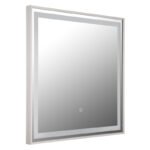 Oglindă Rivas, Nichel mat, LED 10W 2700/4000/6500K, H500mm, Globo