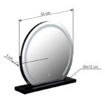 Oglindă, metal negru mat, cablu negru, touch on/off, dimmable, variator tactil infinit variabil, culorile pot fi fixate, funcție de memorie, LxWxH: 520x120x485mm, cablu 1500 mm, incl. LED 10W 230V, sursă 92-828lm, ieșire 60-532lm, CCT 2700/4000/6500K - imagine 6