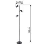 Lampă de podea, metal negru mat, L x l x I: 250x230x1540mm, lungime cablu 1800mm, excl. 3x GU10 LED 5W 230V 230V - imagine 6
