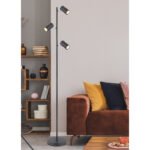 Lampă de podea, metal negru mat, L x l x I: 250x230x1540mm, lungime cablu 1800mm, excl. 3x GU10 LED 5W 230V 230V