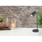 veioza metal negru mat,intrerupator, cablu 1,5m, D:120, H:350, exkl. 1xGU10 35W 230V - imagine 2