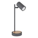 Veioza metal grafit, aspect metal metal, grafit metal, ø: 120mm, H: 350mm, lungime cablu 1500mm, exkl 1x GU10 LED 5W 230V - imagine 3