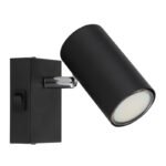 Spot metal negru mat, metal negru mat, cromat, comutator basculant pe articol, LxA: 70x100mm, AL: 120mm, excl 1x GU10 25W 230V - imagine 3