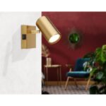 Aplica Spotlight metalic periat de culoare aurie, metalic periat de culoare aurie, întrerupător pe articol, LxA: 70x100mm, AL: 130mm, fără 1x GU10 25W 230V - imagine 2
