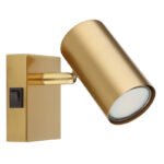 Aplica Spotlight metalic periat de culoare aurie, metalic periat de culoare aurie, întrerupător pe articol, LxA: 70x100mm, AL: 130mm, fără 1x GU10 25W 230V - imagine 3