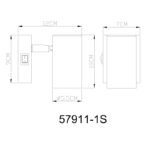 Aplica Spotlight metal negru-crom, metal gri mat, comutator basculant pe articol, WxH: 70x100mm, AL: 120mm, excl. 1x GU10 25W 230V - imagine 5