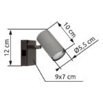Aplica Spotlight metal negru-crom, metal gri mat, comutator basculant pe articol, WxH: 70x100mm, AL: 120mm, excl. 1x GU10 25W 230V - imagine 6