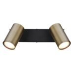 Spot metal negru mat, alamă antică, LxLxA: 260x60x120mm,excl 2x GU10 35W 230V - imagine 4