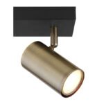 Spot metal negru mat, alamă antică, LxLxA: 260x60x120mm,excl 2x GU10 35W 230V - imagine 5