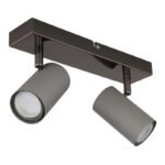 Plafoniera Spot metalic negru-crom, metal gri mat, LxLxA: 260x100x120mm, excl. 2x GU10 35W 230V - imagine 3