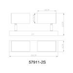 Plafoniera Spot metalic negru-crom, metal gri mat, LxLxA: 260x100x120mm, excl. 2x GU10 35W 230V - imagine 5
