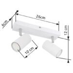 Spot metal alb, metal alb, metal cromat, LxLxH: 260x60x120mm, excl 2x GU10 35W 230V - imagine 6
