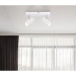 Spot metal alb, metal alb, metal cromat, LxLxH: 260x60x120mm, excl 2x GU10 35W 230V