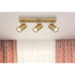 Spotlight metal periat de culoare aurie, metal periat de culoare aurie, LxLxA: 410x60x120mm, excl. 3x GU10 35W 230V - imagine 2
