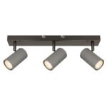 Plafoniera Spot metalic negru-crom, metal gri mat, LxLxA: 410x100x120mm, excl. 3x GU10 35W 230V - imagine 4