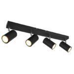 Spot metal negru mat, metal negru mat, cromat, Lxlxh: 560x60x120mm, excl 4x GU10 35W 230V