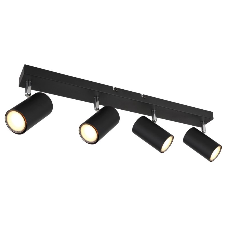 robby-57911-4b-g27331 Spot metal negru mat, metal negru mat, cromat, Lxlxh: 560x60x120mm, excl 4x GU10 35W 230V - imagine 1