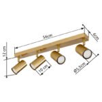 Spotlight metal periat de culoare aurie, metal periat de culoare aurie, LxLxA: 560x60x120mm, fără 4x GU10 35W 230V - imagine 6