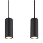 Lampa suspendata metal negru mat, MDF, reproducere lemn închis, cablu PVC negru, L x l x I: 650x60x1200mm, fără becuri 4xGU10 35W 230V - imagine 5