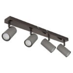 Plafoniera Spot metalic negru-crom, metal gri mat, LxLxA: 560x100x120mm, excl. 4x GU10 35W 230V - imagine 3