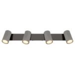 Plafoniera Spot metalic negru-crom, metal gri mat, LxLxA: 560x100x120mm, excl. 4x GU10 35W 230V - imagine 5
