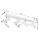 Spot metal alb, metal alb, metal cromat, Lxlxh: 560x60x120mm, excl 4x GU10 35W 230V - imagine 6
