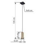 Suspensie metalica negru mat, metal, cablu PVC negru, LxLxA: 90x90x1200mm,excl 1x GU10 35W 230V - imagine 5