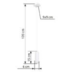 Suspensie metal alb, metal alb, cablu PVC alb, LxLxA: 90x90x1200mm, fără 1x GU10 35W 230V - imagine 5