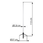 Lampă de podea plastic negru mat, plastic opal, cablu PVC negru, dimmabilă, schimbător de culori RGB, efect curcubeu RGB, aplicație, excl. adaptor, USB-A 2.0 - USB-C, telecomandă, bat. inclusă 1x CR2032, H: 1130mm, cablu 1500mm, incl. LED RGB 7W 5V - imagine 6