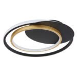 Plafoniera metal negru / auriu, acril alb , funcție cu memorie, lumină de veghe, dimabil, telecomandă, culori fixabile, LxLxH: 485x465x61, incl. 1xLED 36W 230V, sursă 3600lm, ieșire 900lm, CCT 3.000-6.000 - imagine 4