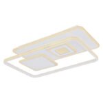 Plafoniera metal alb, acril alb, funcție cu memorie, lumină de veghe, dimabilă, telecomandă, culorile pot fi fixate, LxLxH: 440x650x60, incl. 1xLED 55W 230V, sursă 5000lm, ieșire 3600lm, CCT 3.000-6.000