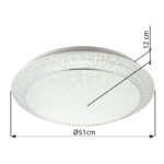 Plafoniera,metal alb,  cristale acrilice , plastic mat CCT (3000-4000-6000K) comutabil, dimabil, culori fixabile, telecomanda D: 510, H :. 120, inclusiv 1xLED 40W 230V, 2090lm - imagine 6