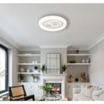 Plafonieră, metal alb mat, acril opal, plastic opal, inel cromat, mai multe niveluri prin comutator de perete, culorile pot fi fixate, funcție de memorie, ø: 480mm, H: 75mm, incl. LED 48W 230V, sursă 6024lm, ieșire 3450lm, CCT 2700/4000/6000K - imagine 2