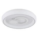 Plafonieră, metal alb mat, acril opal, plastic opal, inel cromat, mai multe niveluri prin comutator de perete, culorile pot fi fixate, funcție de memorie, ø: 480mm, H: 75mm, incl. LED 48W 230V, sursă 6024lm, ieșire 3450lm, CCT 2700/4000/6000K - imagine 3