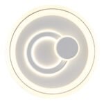 Plafonieră, metal alb mat, acril opal, plastic opal, inel cromat, mai multe niveluri prin comutator de perete, culorile pot fi fixate, funcție de memorie, ø: 480mm, H: 75mm, incl. LED 48W 230V, sursă 6024lm, ieșire 3450lm, CCT 2700/4000/6000K - imagine 4