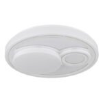 Plafonieră, metal alb mat, plastic opal, plastic cromat, mai multe niveluri prin comutator de perete, culorile pot fi fixate, funcție de memorie, ø: 380mm, H: 75mm, incl. LED 24W 230V, sursă 2500lm, ieșire 1200lm, CCT 2700/4000/6500K - imagine 3