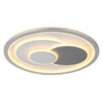 Plafonieră, metal alb mat, plastic argintiu, acril opal, inel cromat, mai multe niveluri prin comutator de perete, funcție de memorie, ø: 480mm, H: 57mm, incl. LED 36W 230V, sursă 4275lm, ieșire 1975lm, CCT 3000/4000/6500K - imagine 5