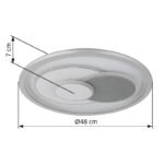 Plafonieră, metal alb mat, plastic argintiu, acril opal, inel cromat, mai multe niveluri prin comutator de perete, funcție de memorie, ø: 480mm, H: 57mm, incl. LED 36W 230V, sursă 4275lm, ieșire 1975lm, CCT 3000/4000/6500K - imagine 6
