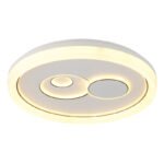 Plafonieră metal alb mat, plastic alb, acril opal, plastic negru, mai multe niveluri prin comutator de perete, culorile pot fi fixate, funcție de memorie, ø: 490mm, H: 70mm, incl. LED 36W 230V, sursă 4090lm, ieșire 2686lm, CCT 3000/4000/6500K - imagine 5