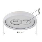 Plafonieră metal alb mat, plastic alb, acril opal, plastic negru, mai multe niveluri prin comutator de perete, culorile pot fi fixate, funcție de memorie, ø: 490mm, H: 70mm, incl. LED 36W 230V, sursă 4090lm, ieșire 2686lm, CCT 3000/4000/6500K - imagine 6