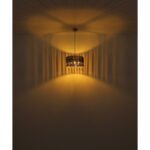 Lampă suspendată metal aspect lemn, cristale K5 de culoare fum, cablu textil negru, ø: 350mm, H: 1200mm, excl. 1x E27 60W 230V - imagine 5